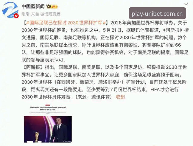 UNIBET热门赛事功能详解 2030年世界杯扩军到66队?一份关于中国男足参赛机会的完整指南